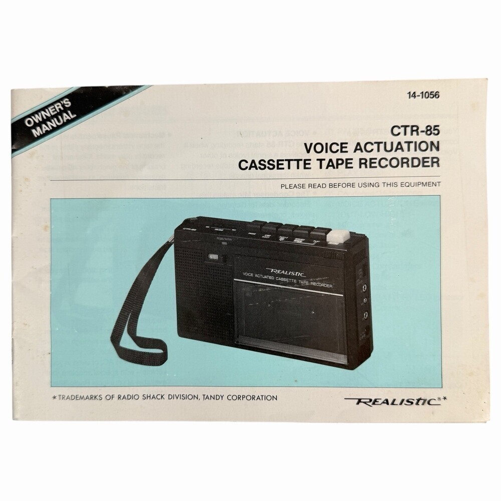 Realistic CTR-85 Owners Manual Radio Shack Tandy 14-1056